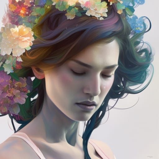Secret flower garden quantum colors of love head and shoulde...