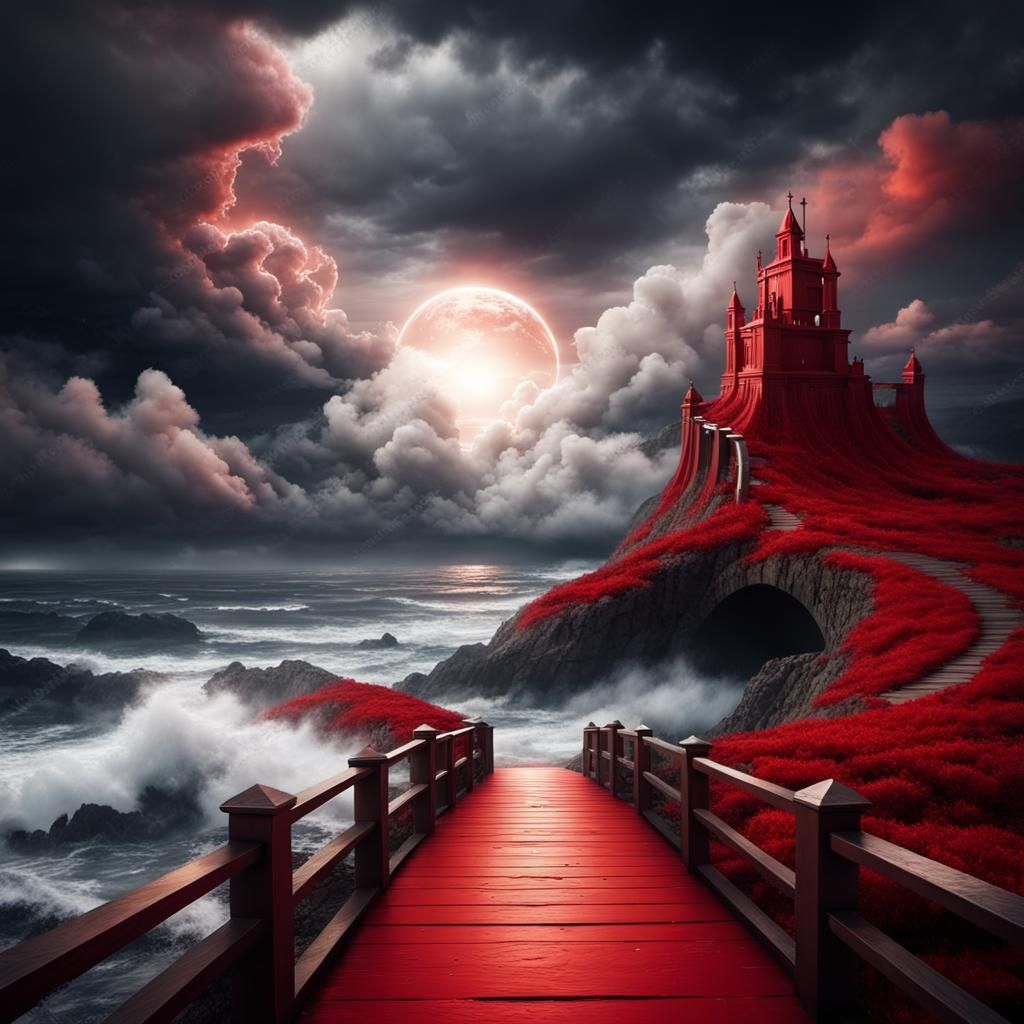 Beautiful small path in a fantasy world