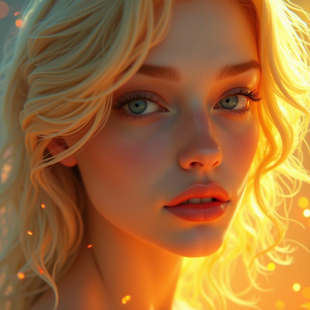 Ethereal Woman in Vibrant Vortex