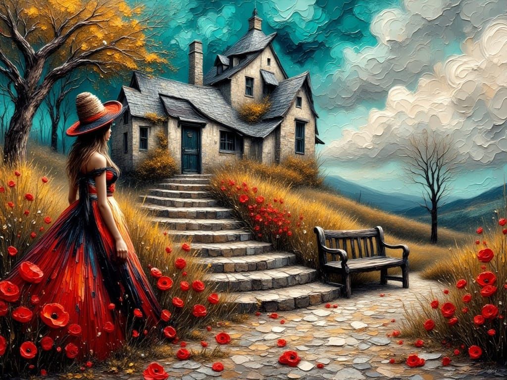 Enjoying the poppy garden