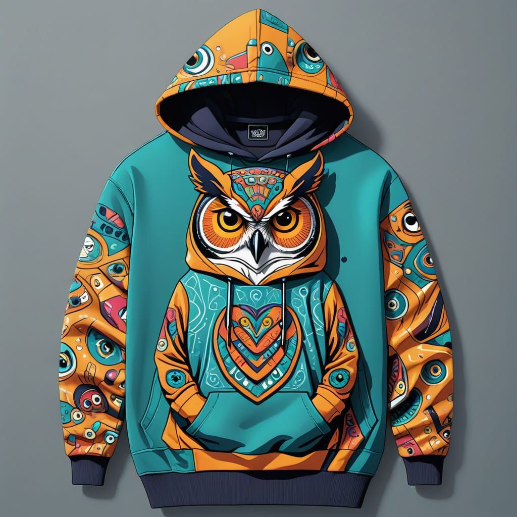 Stylish Man in Urban Fashion Illustration Wearing Kangaroo P...