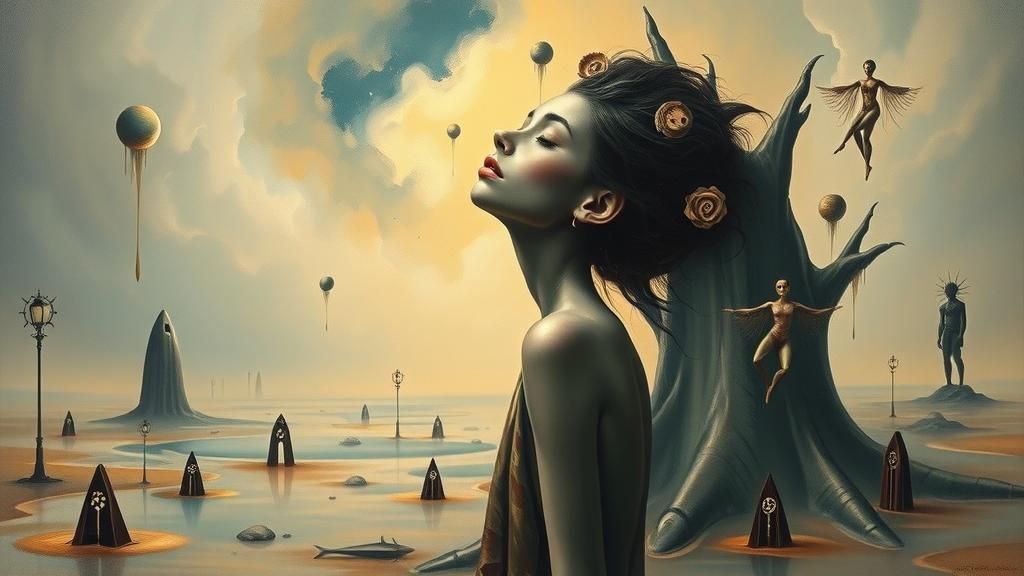 Surreal Dreamer in Oil-on-Canvas Landscape