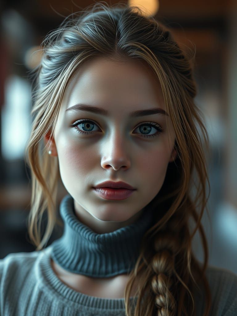 Photorealistic Portrait of a 19-Year-Old Woman