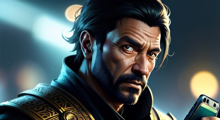 Close Up of Person Scrolling Phone, Cinematic Concept Art