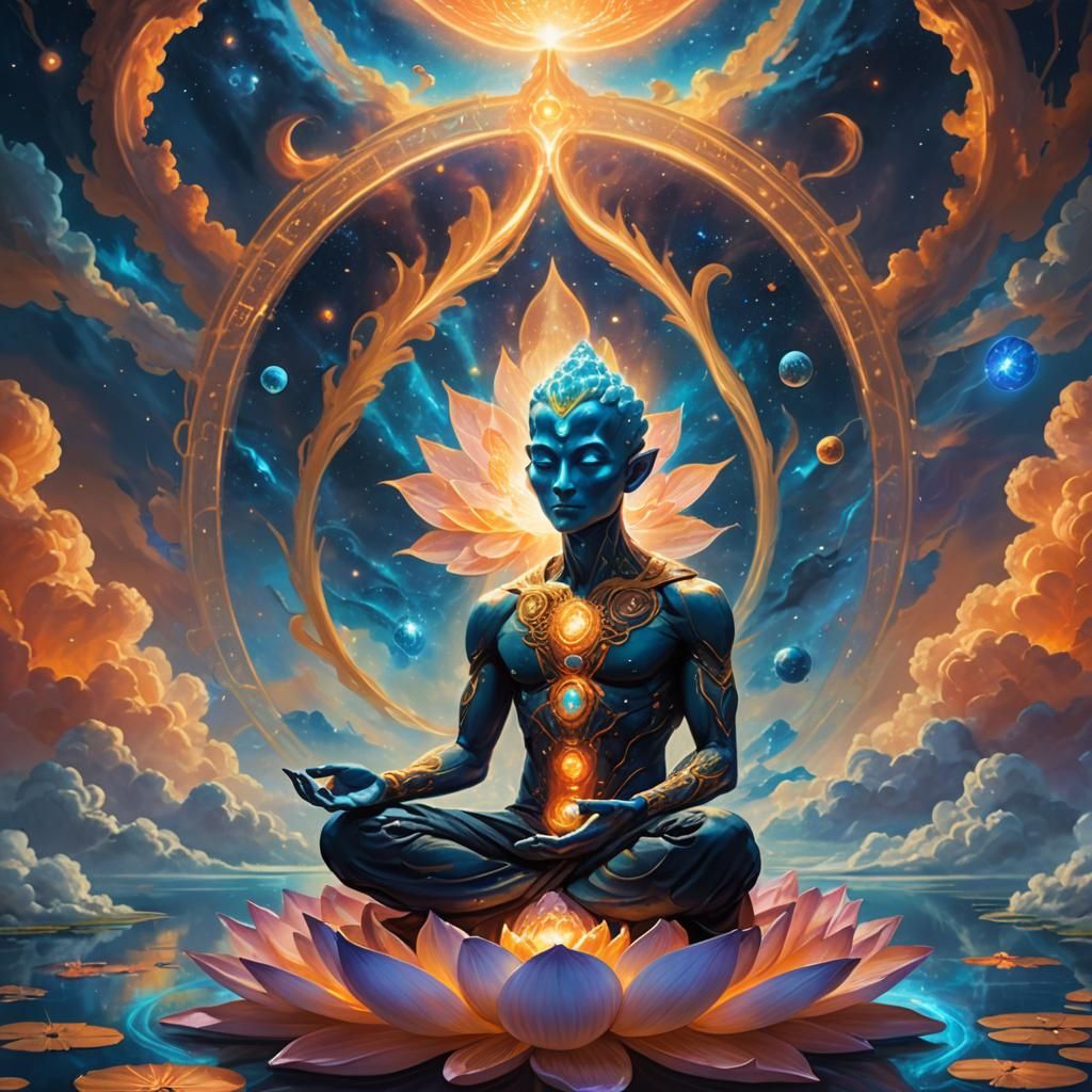 Benevolent Alien Deity in Cosmic Fantasy Realm