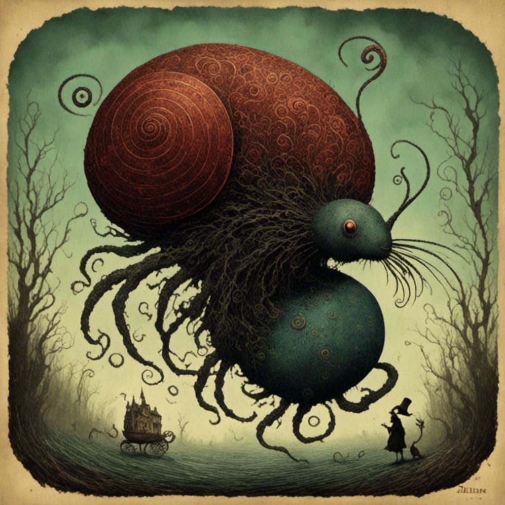 Stylized Monsters in a Whimsical Landscape