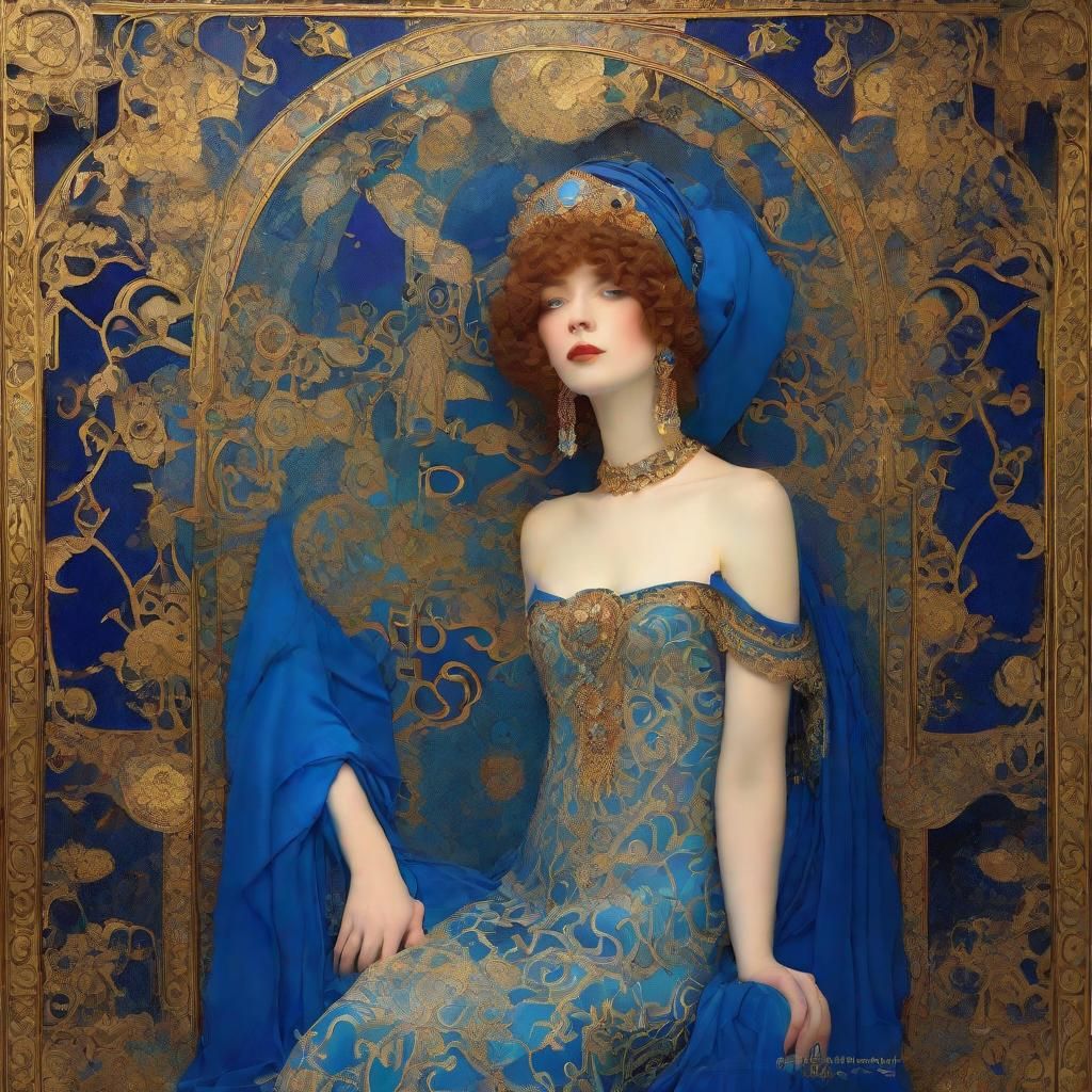 Gustav Klimt Léon Bakst sketch of the Blue Sultana from Rims...