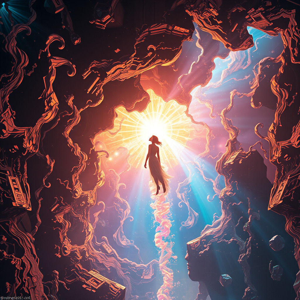 Ethereal Being in Fractal Flow: Digital Matte Painting