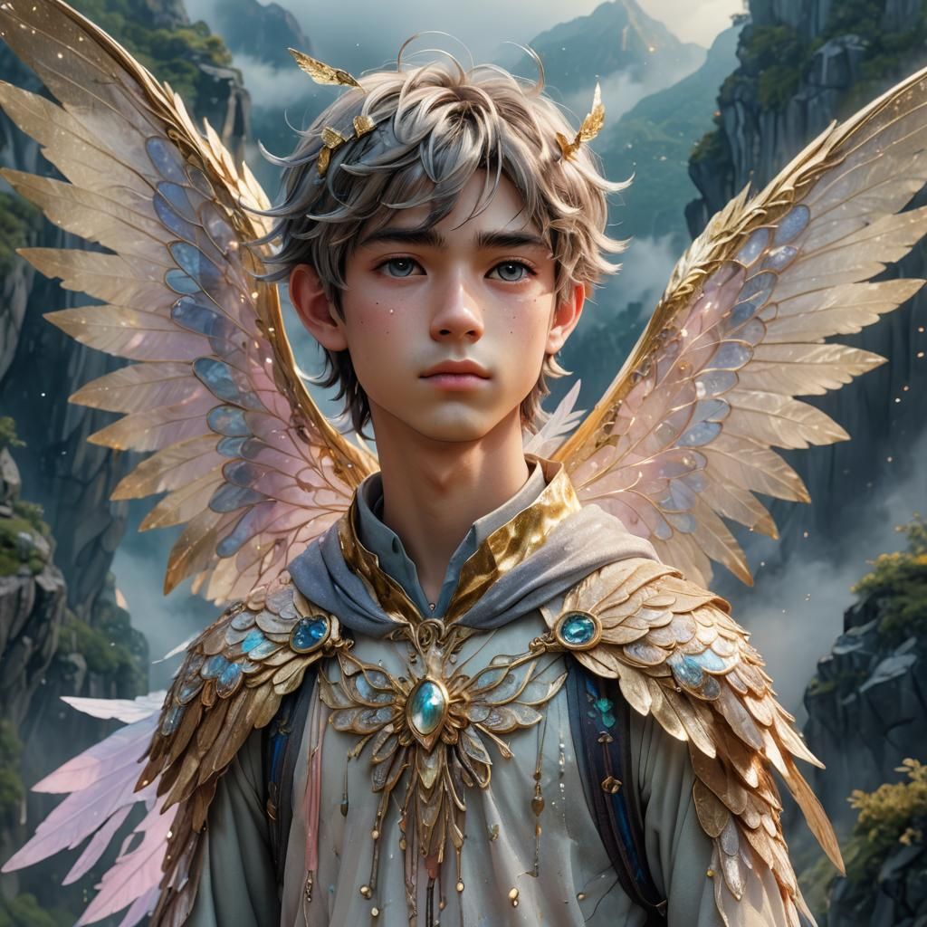 Anime Fairy Portrait on Misty Mountain