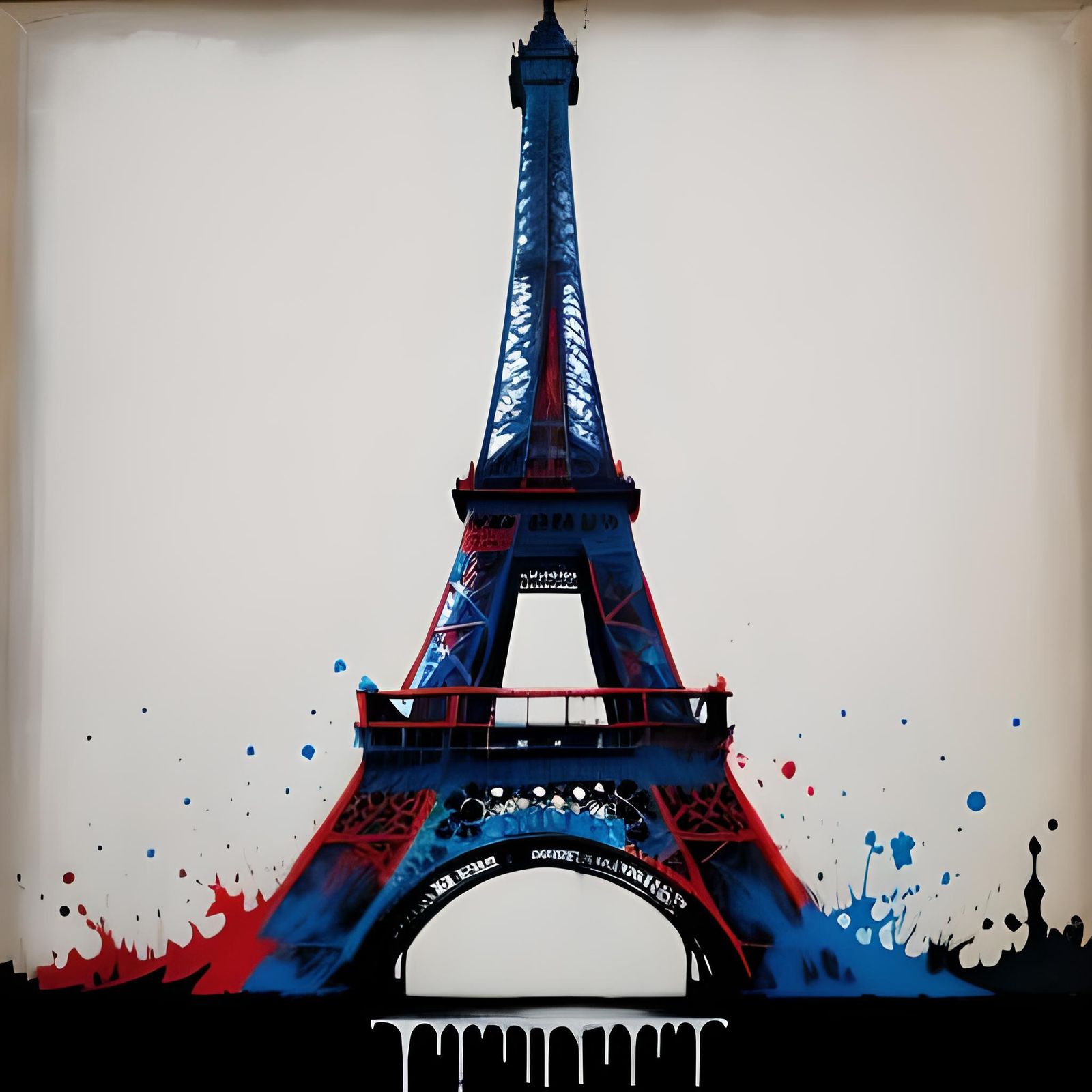Urban Legend: Eiffel Tower in Graffiti Drips