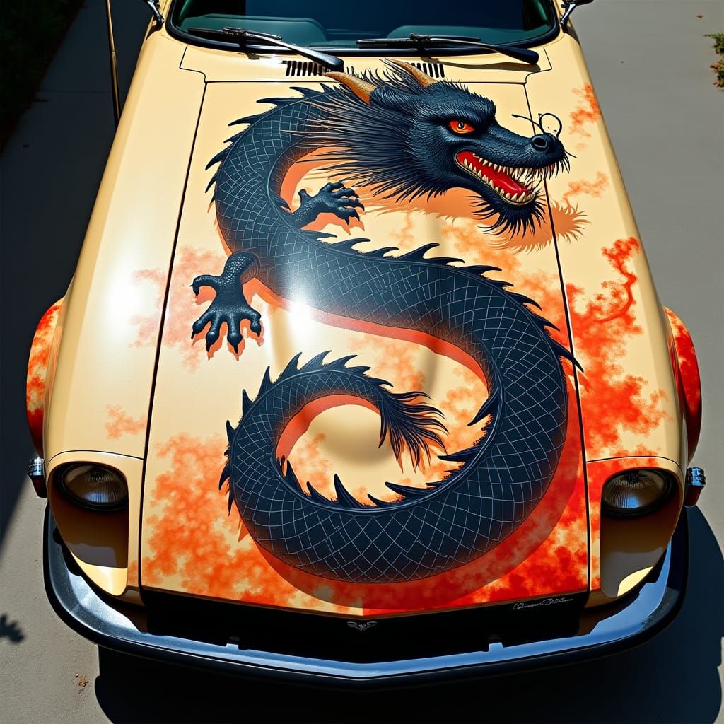 Dragon Art on Datsun 240Z in Traditional Chinese Style