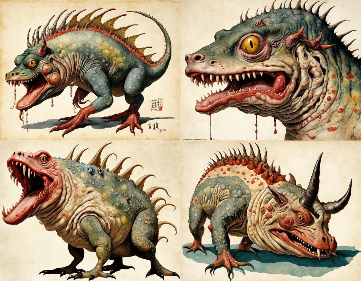 Surreal Mutant Animal in Japanese Art Style