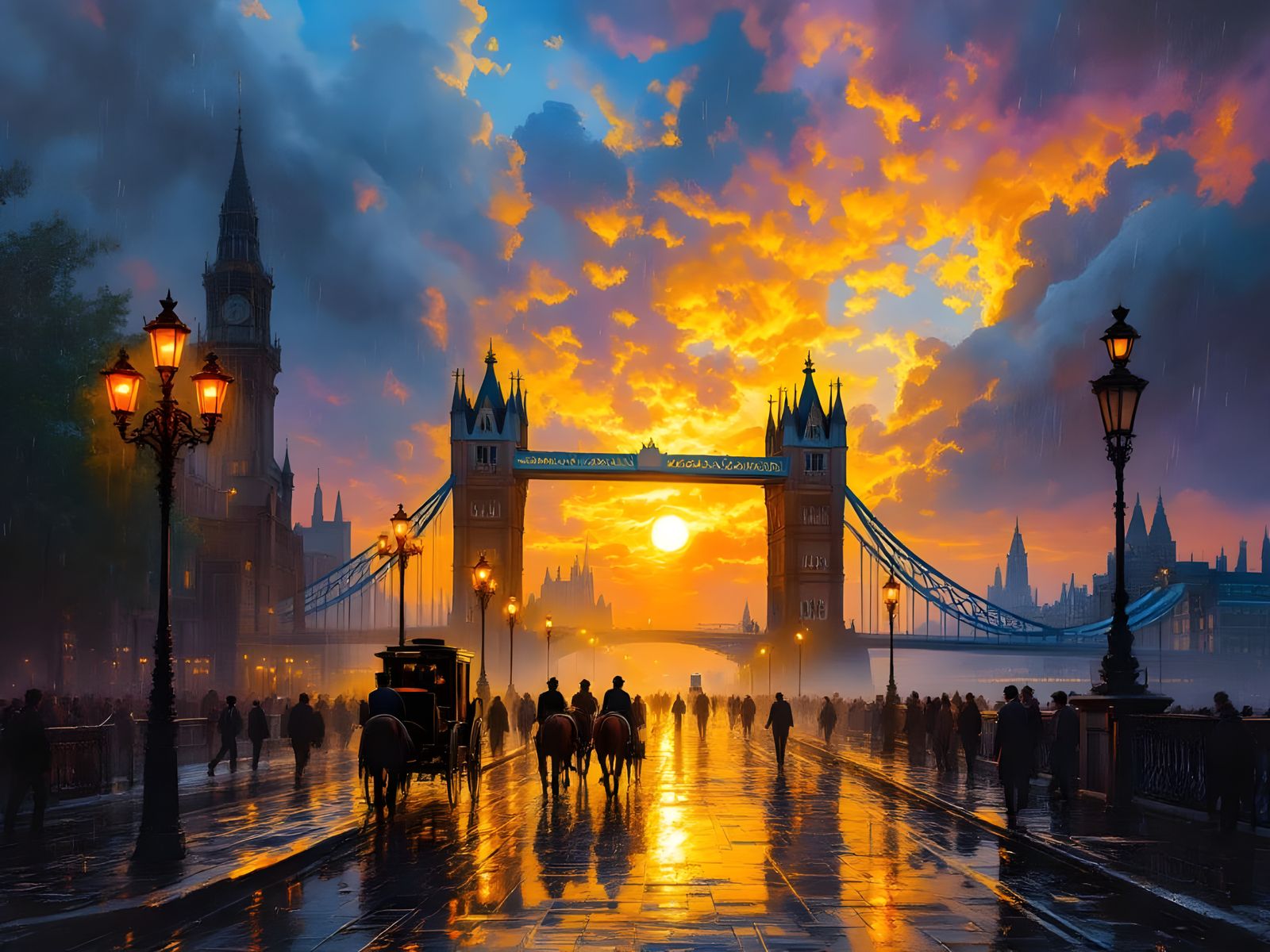 London's Majestic Tower Bridge in Golden Hour