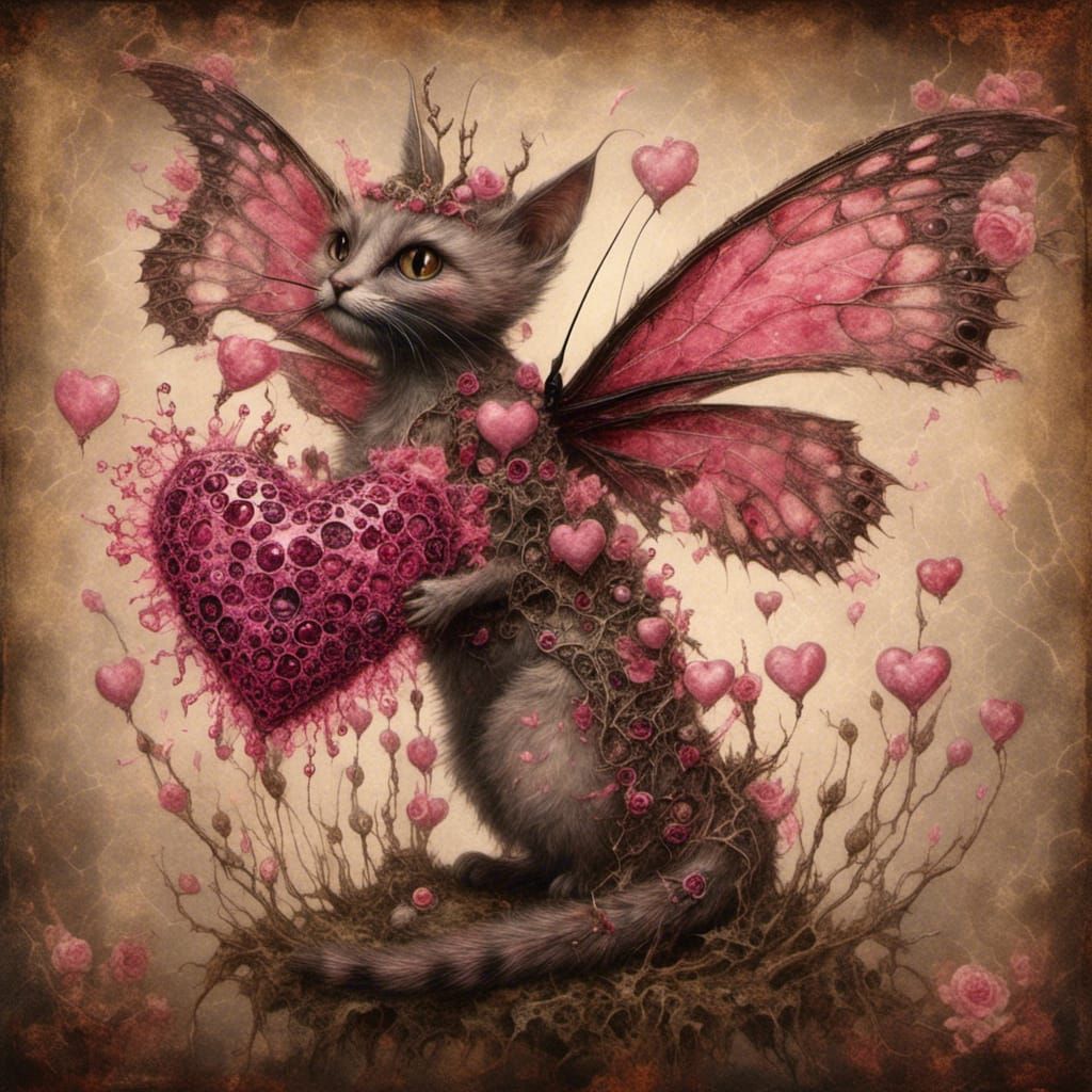 Creepy Halloween Creature with Broken Heart