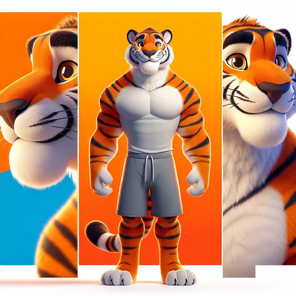 Anthropomorphic Tiger in 1900s Animation Style