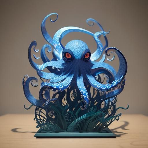 Kinetic Paper Art: Octopus in Seagrass