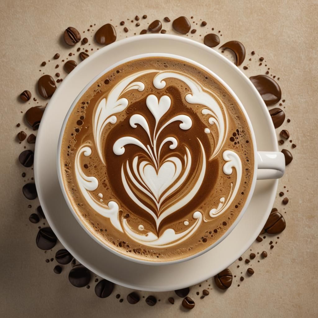 Spectacular Fine-Art Latte Creation in Double Exposure Style