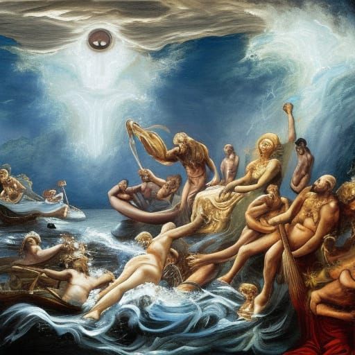 River Styx: A Detailed Oil Painting