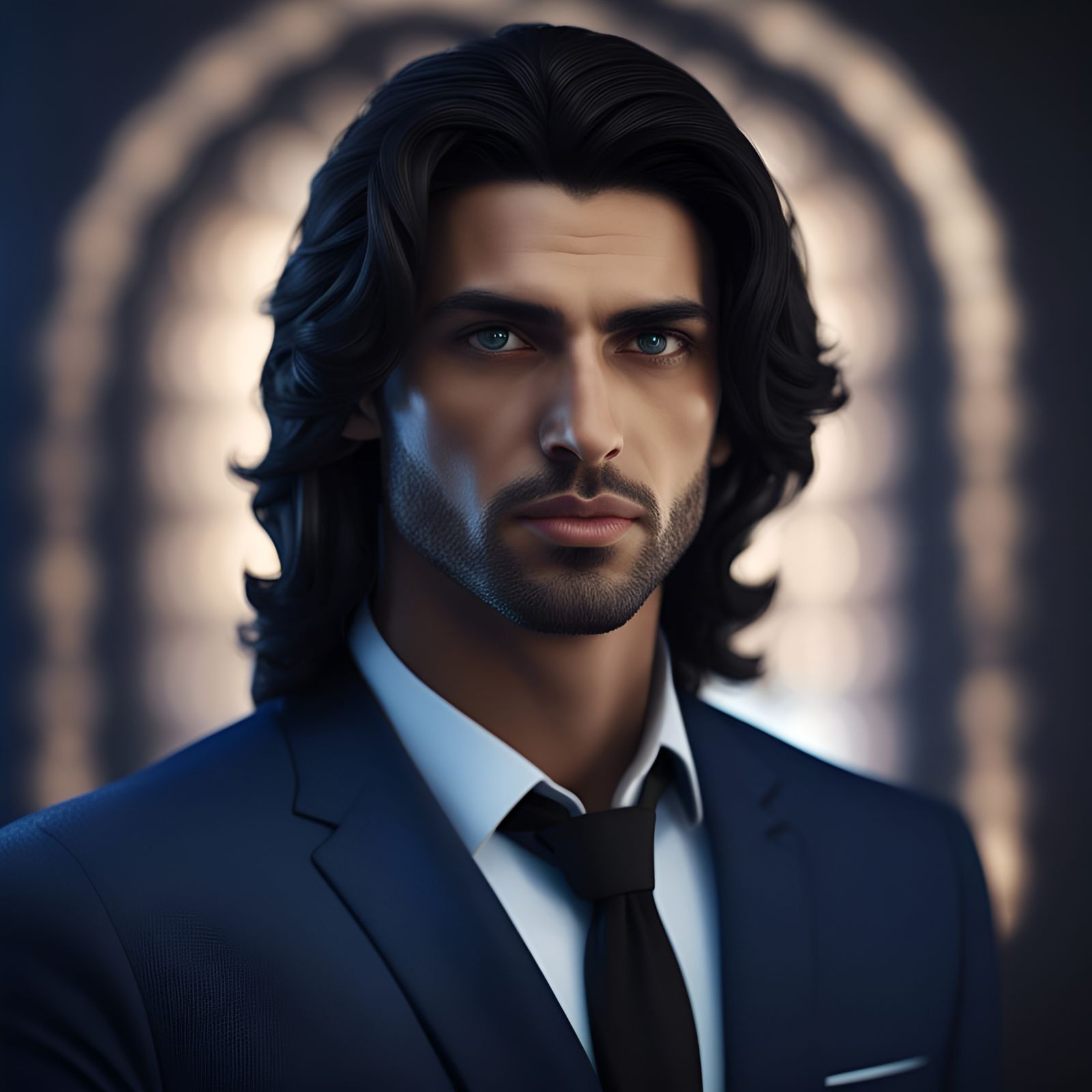 Handsome Arabic Man in Designer Suit: 3D Render