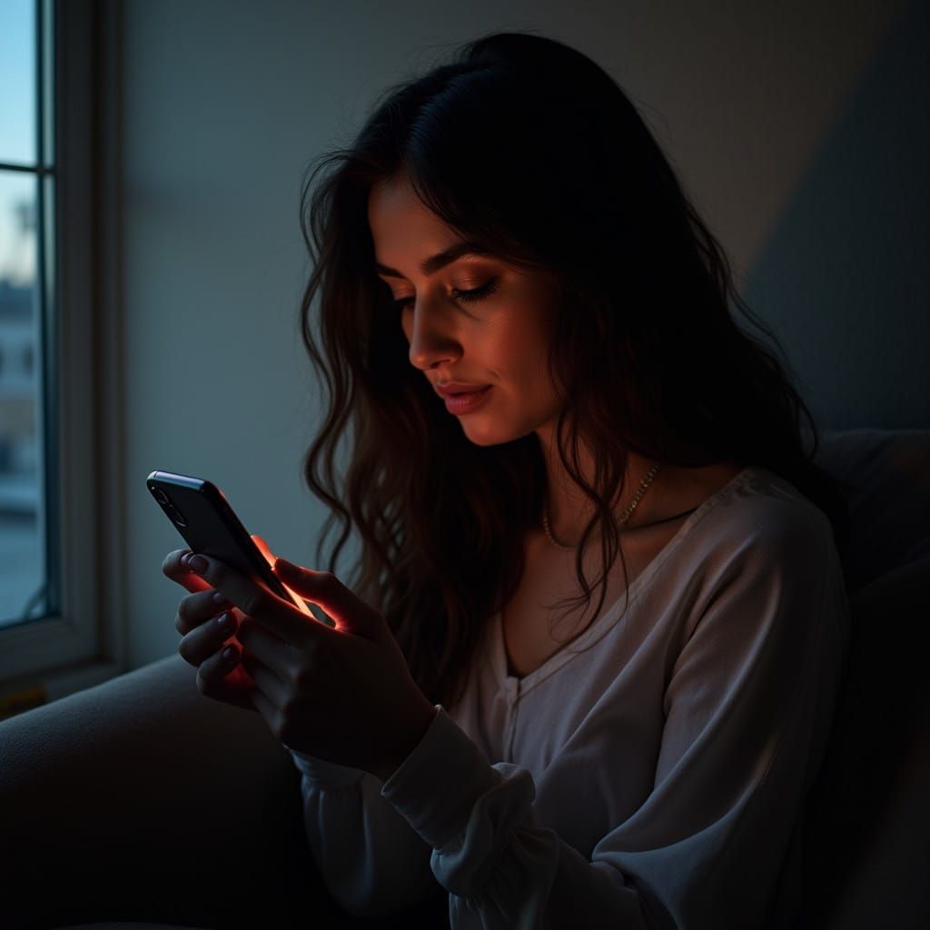 Actress Josie Maran Contemplates in Warm, Cinematic Lighting