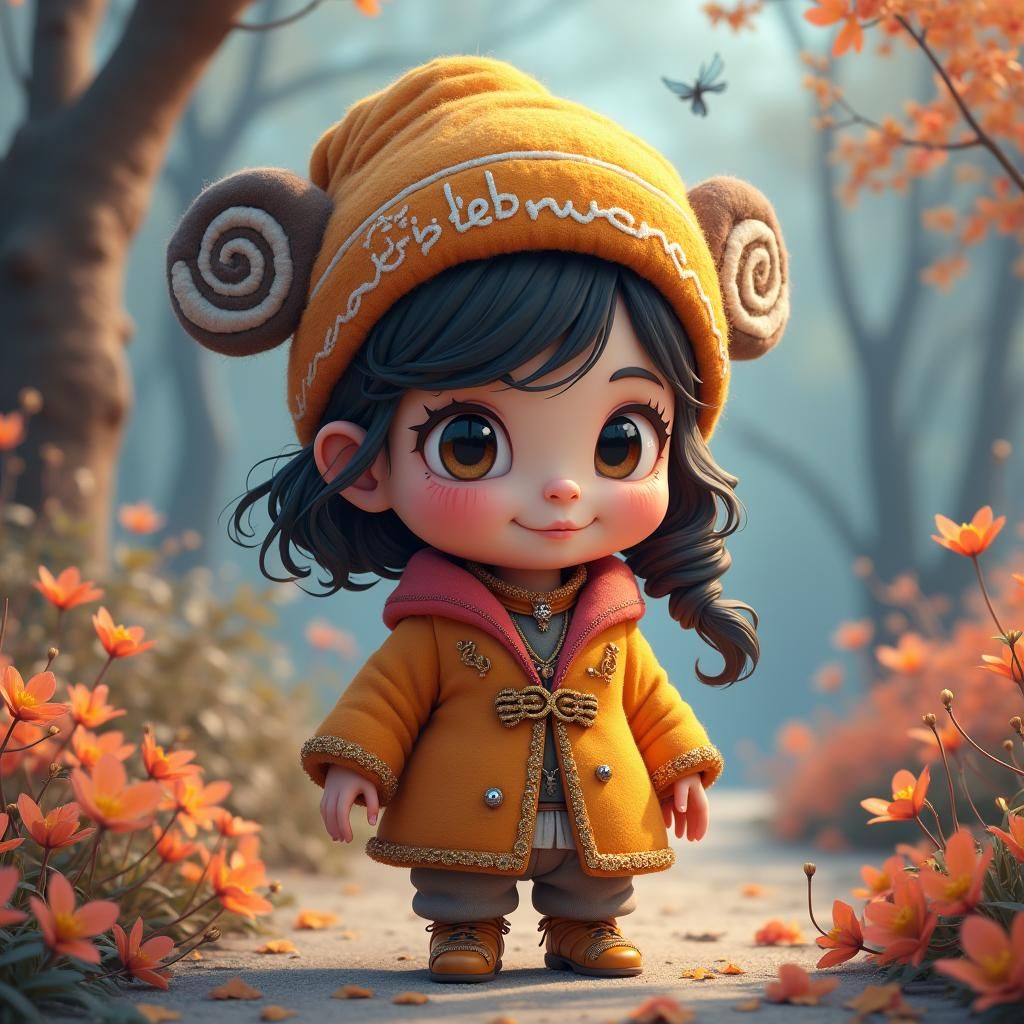 Chibi Figure with February Panner, Fantasy Concept Art