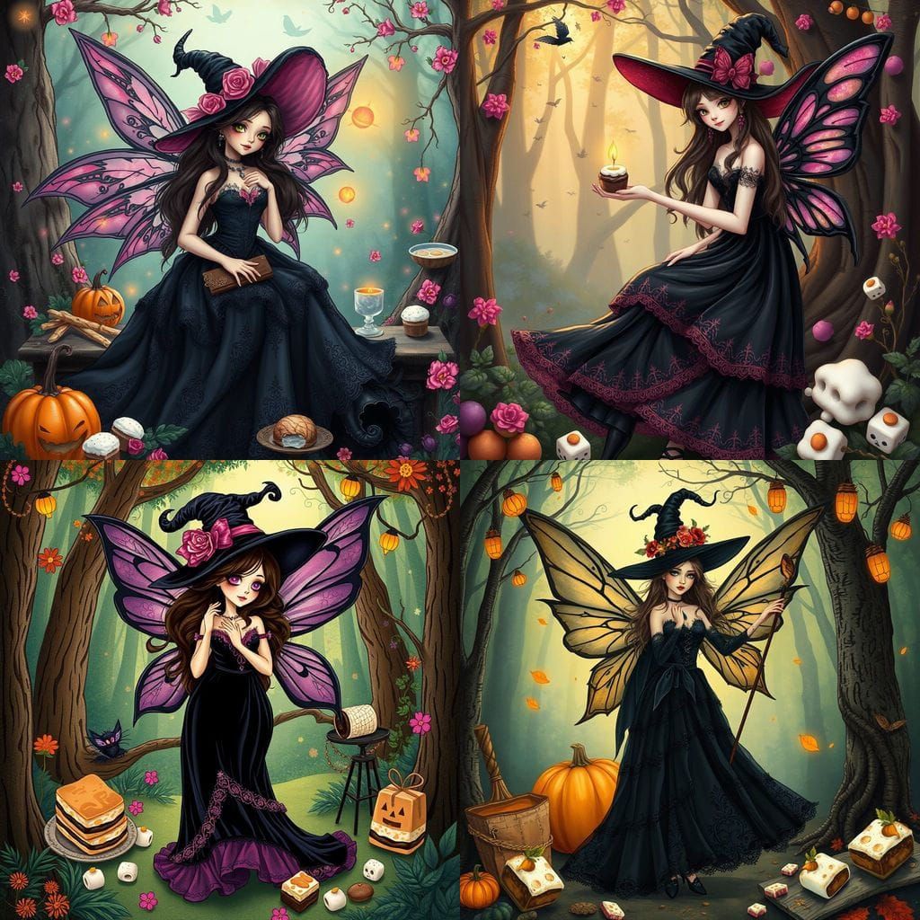 Whimsical Fairy Witch in Mystical Summerween Forest