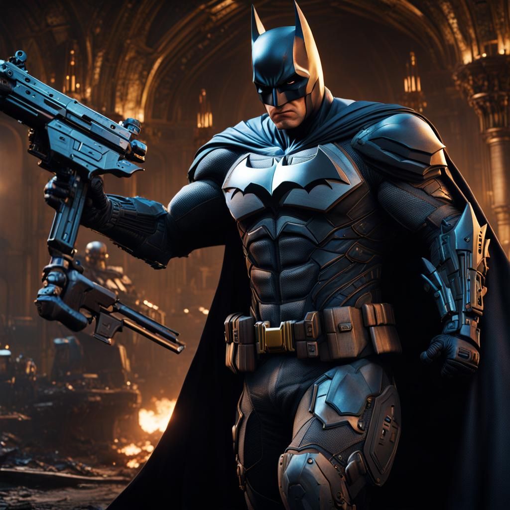 Batman with Guns: Detailed Matte Painting