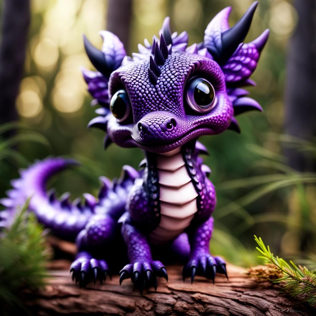 Chibi Forest Dragon with Pine Needle Scales