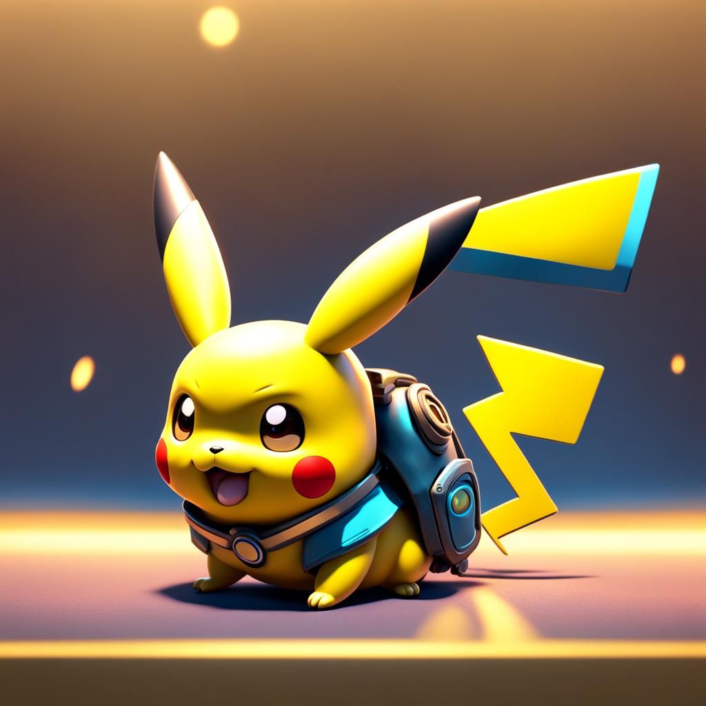 Cute Pikachu as 3D Digital Art