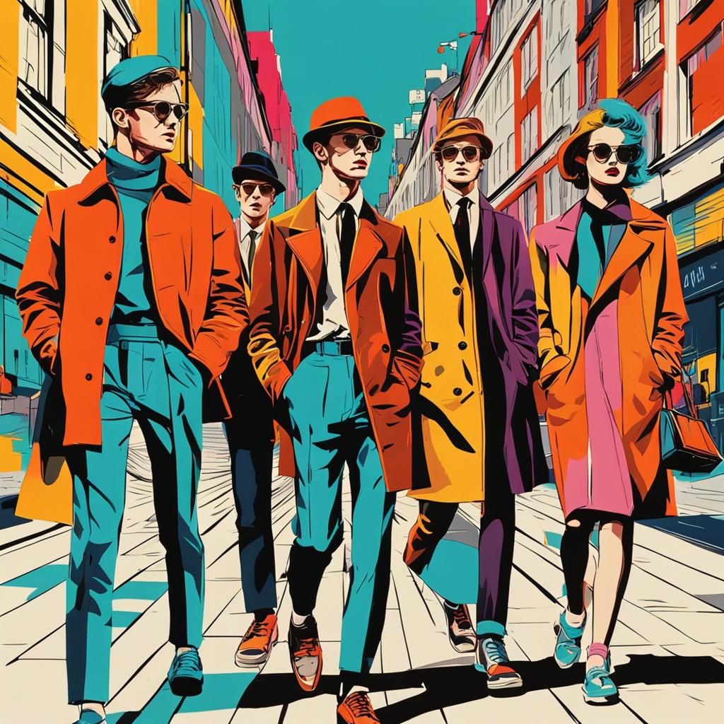 Swinging Sixties Street Scene in London