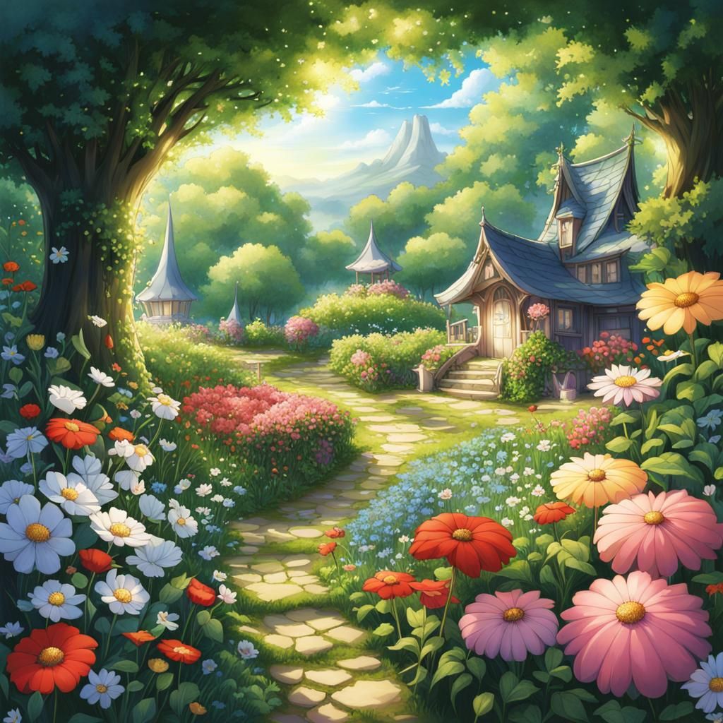 Secret Flower Garden: Anime-Style Fairy Birthplace