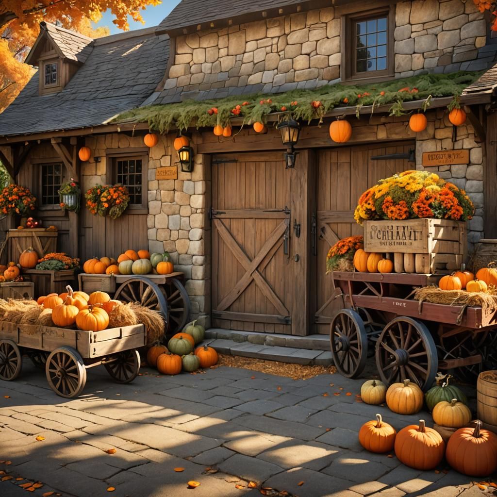 Rustic Freight Company in Autumn Sunlight