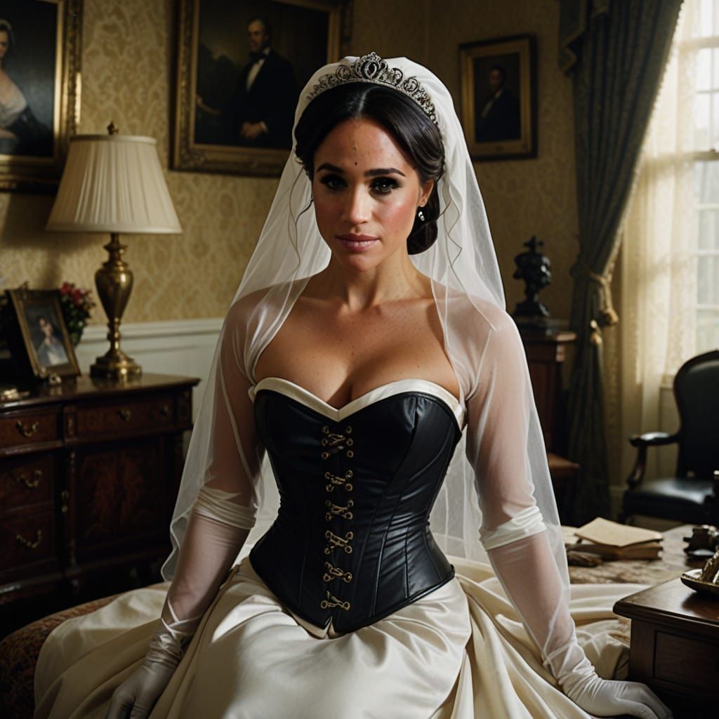 Meghan Markle in Vintage 1960s Corset Cinematic Scene