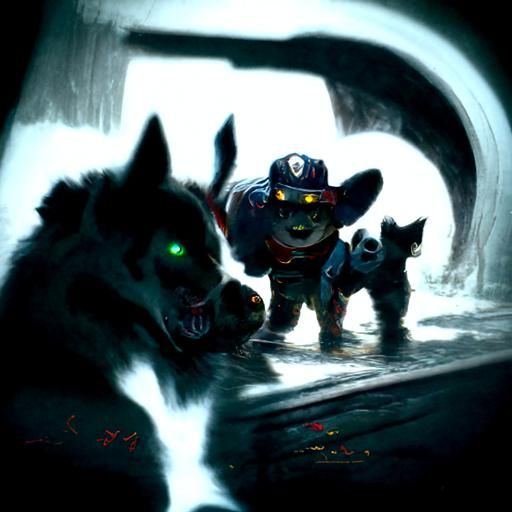 Sinister Paw Patrol by Greg Rutkowski Style