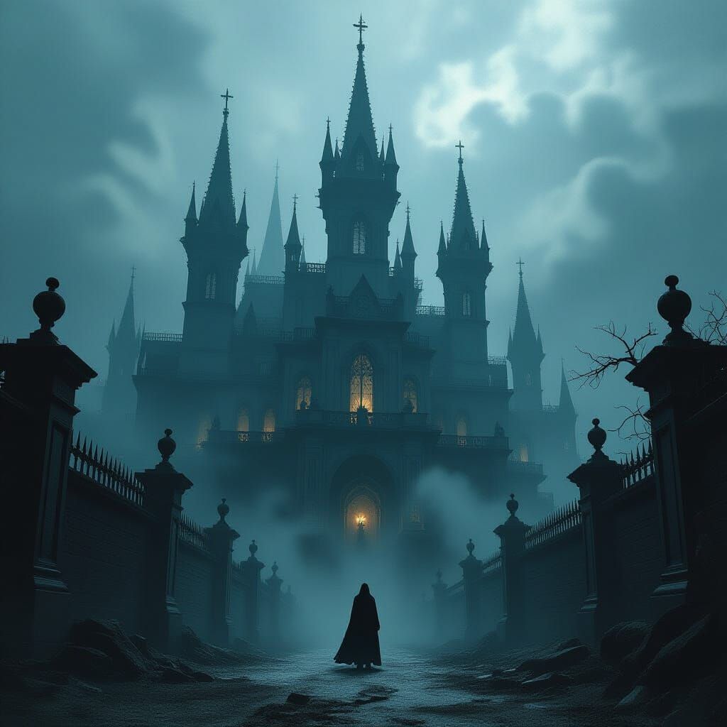 Ominous Haunted Kingdom in Dark Fantasy Style
