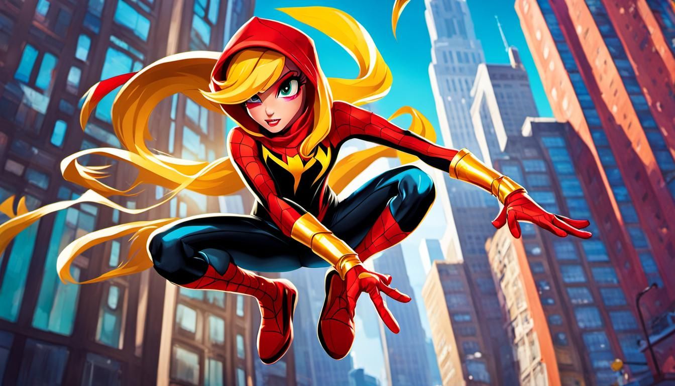Sunset Shimmer Spider-Verse Acrobatic Graffiti Art