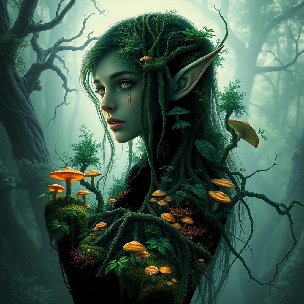 Enchanted Elf: Forest Within a Silhouette