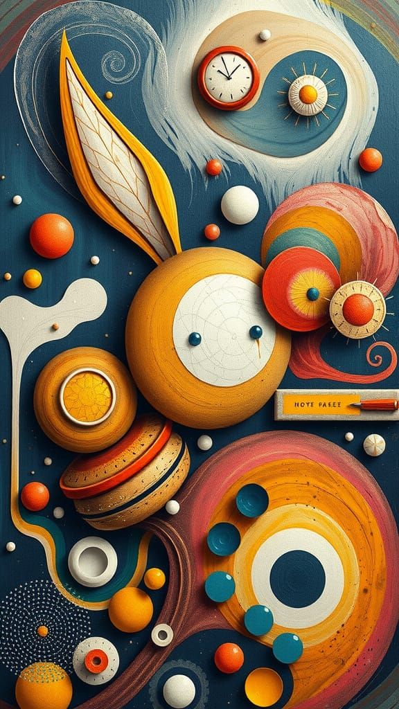 Vibrant Swirling Shapes in Abstract Art