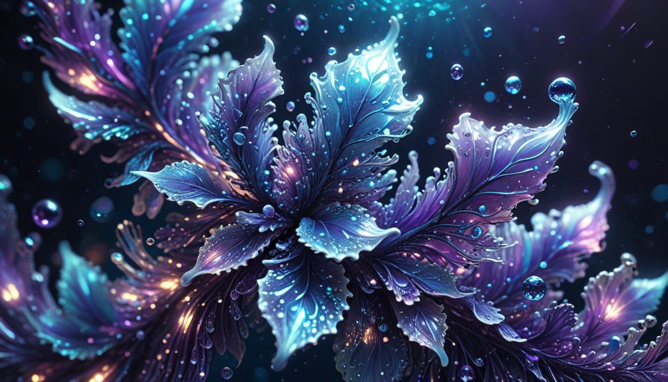 Iridescent Undersea Dreamscape in 3D Pixel Art