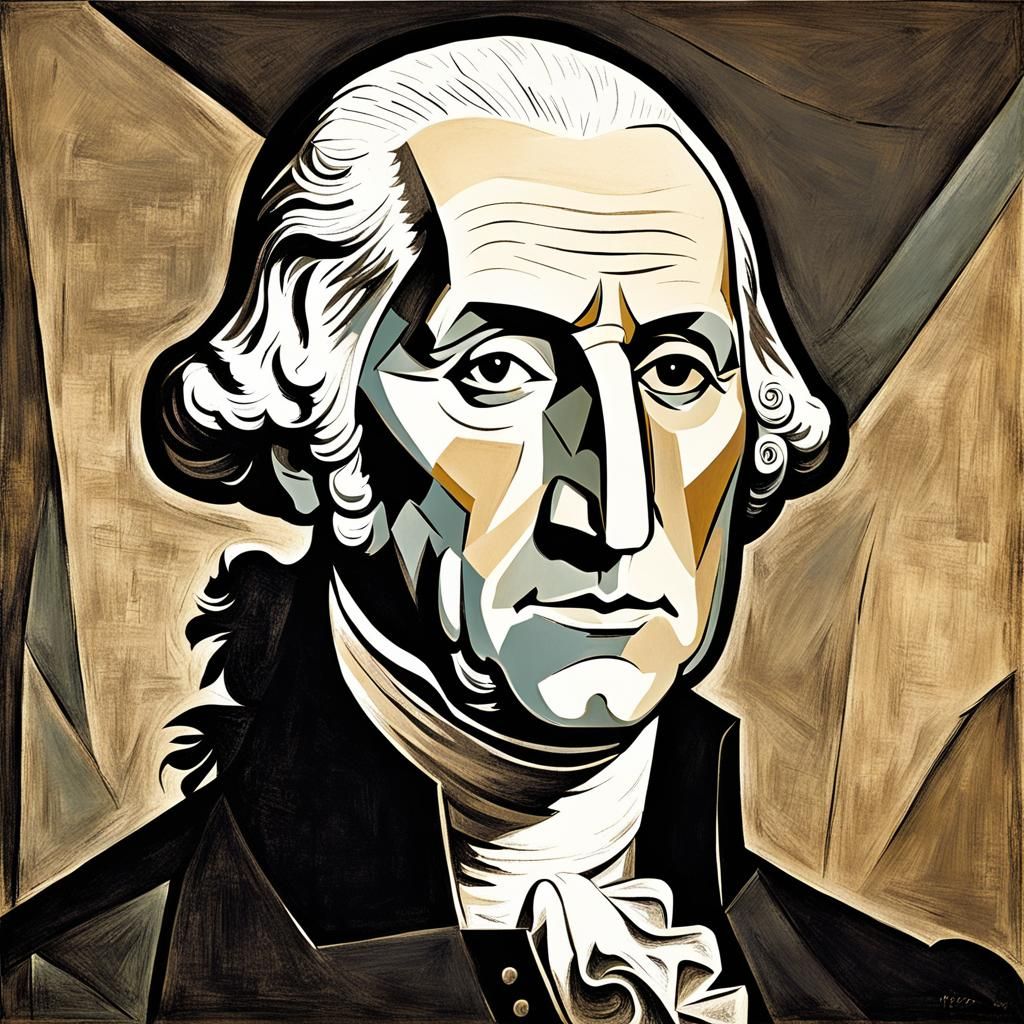 George Washington Portrait in Guernica Style