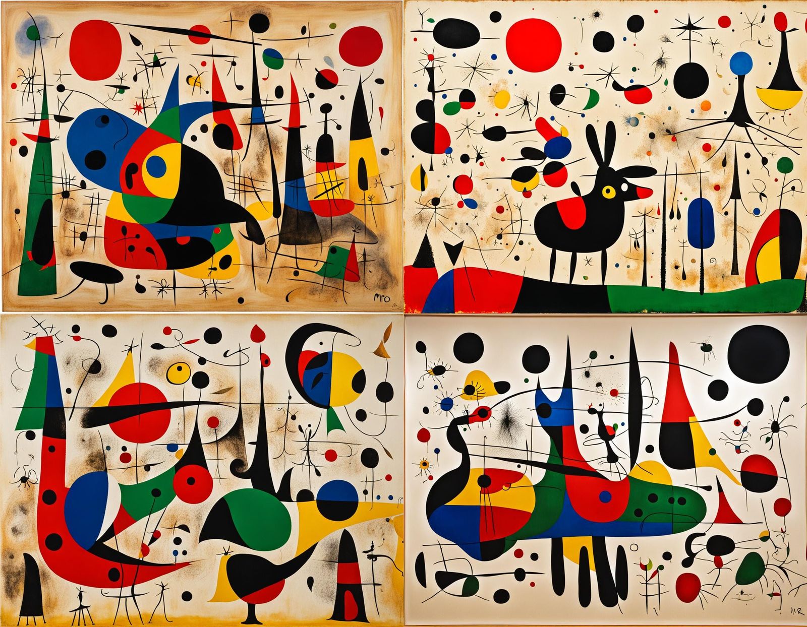 Abstract Art Masterpiece in Miro Style