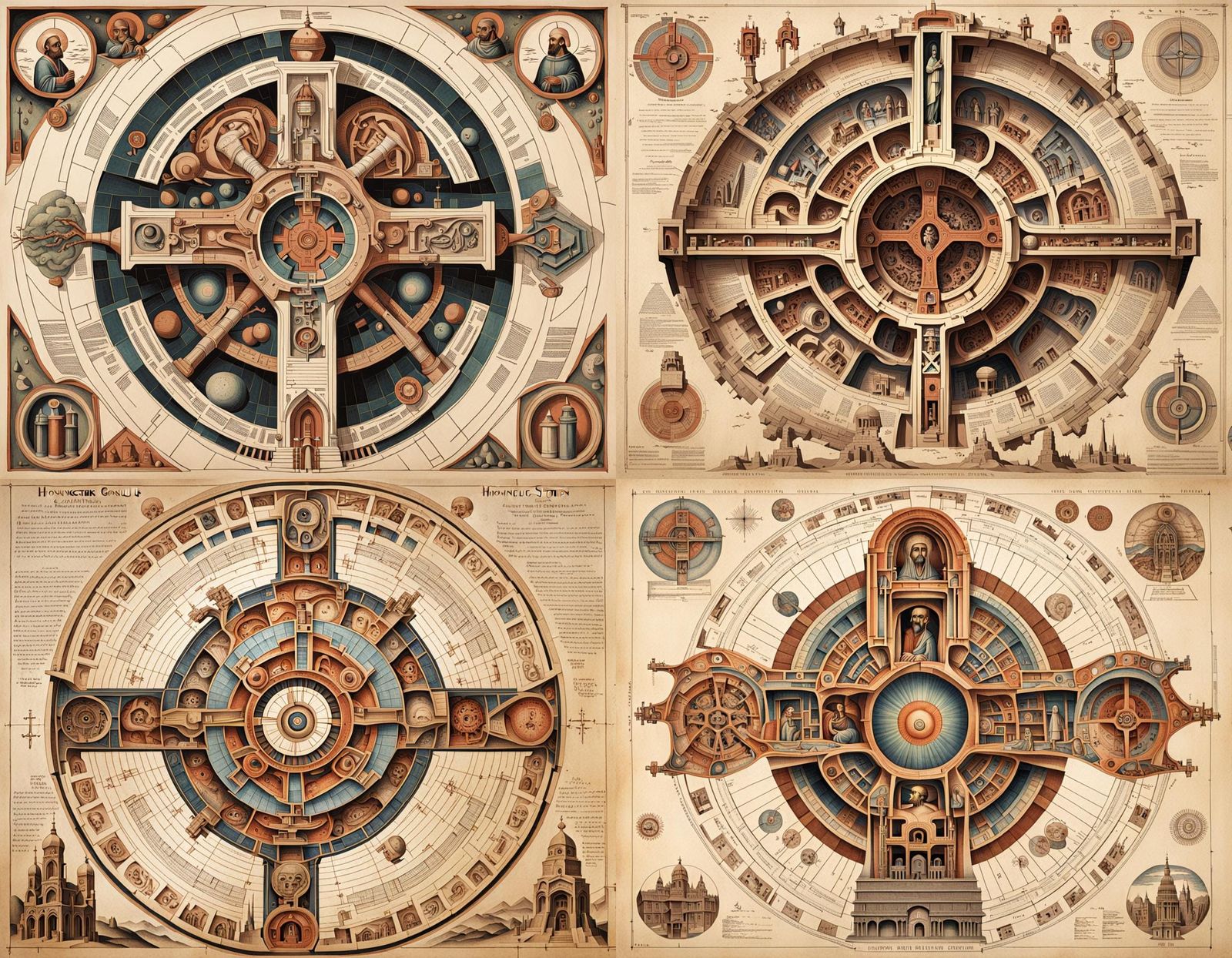 Geometric Religious Homunculus Cross Section