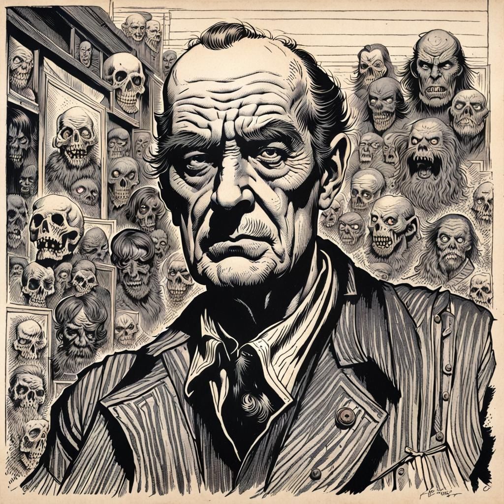 Intricate Self Portrait of a Horror Comics Master