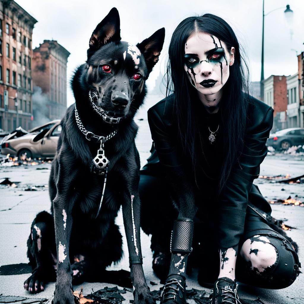 Gothic Model in Decayed Cityscape