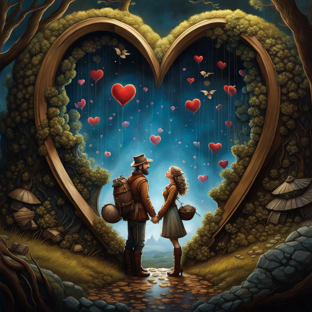 Couple Falling in Love: Fantasy Concept Art