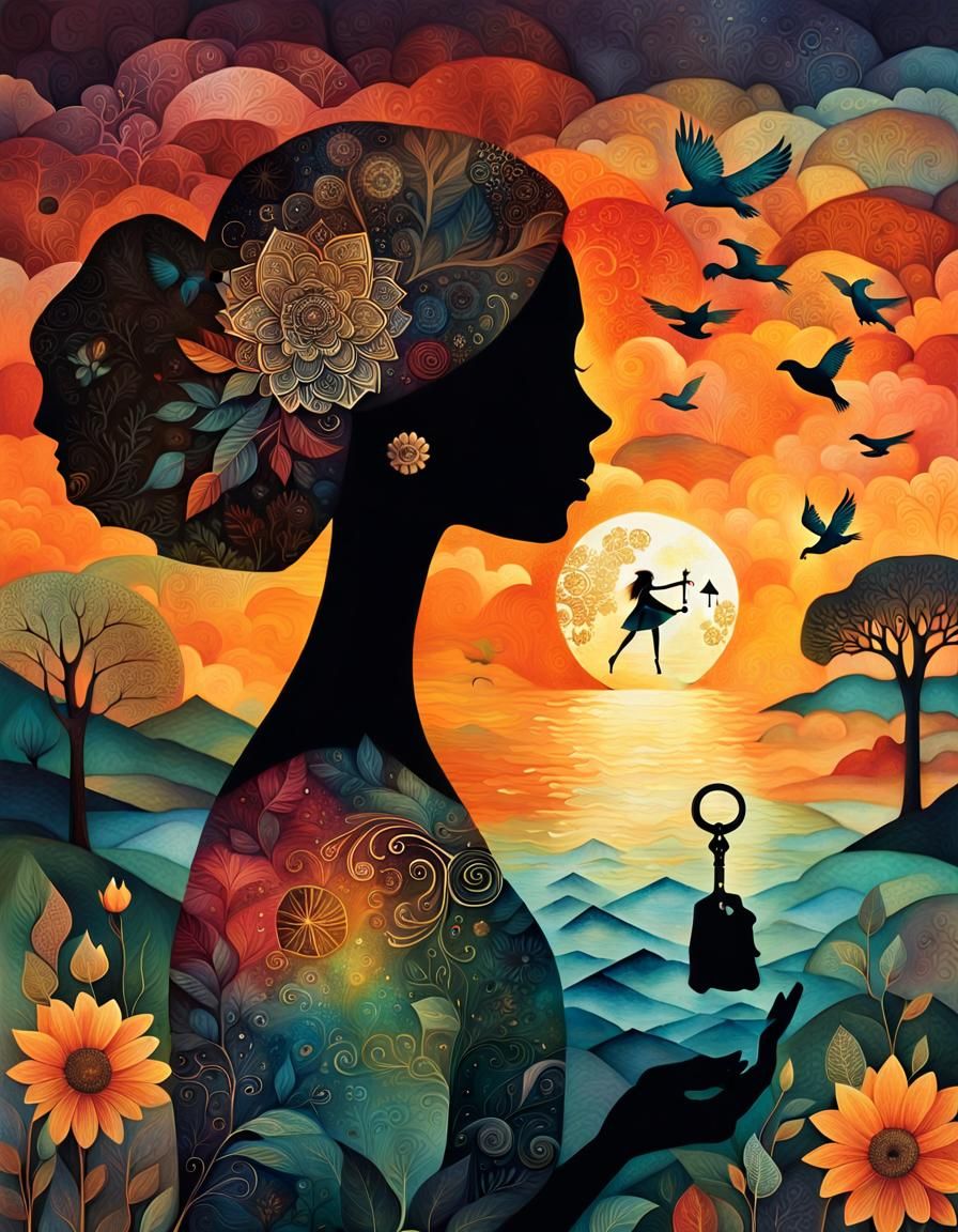 Inspirational Collage of Self-Improvement in Surreal Photogr...