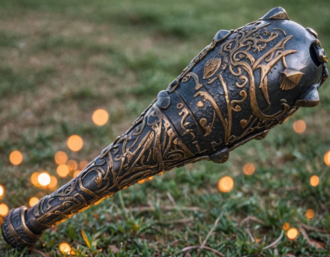 Wooden Mace Close-Up: Professional Studio Photography