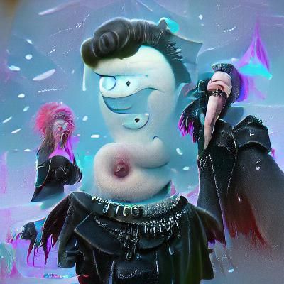 Goth Rick Astley from Frozen: Trending Art
