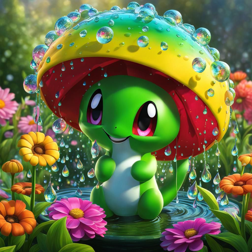 Gardevoir Pokemon Watering Flowers in an Epic Style