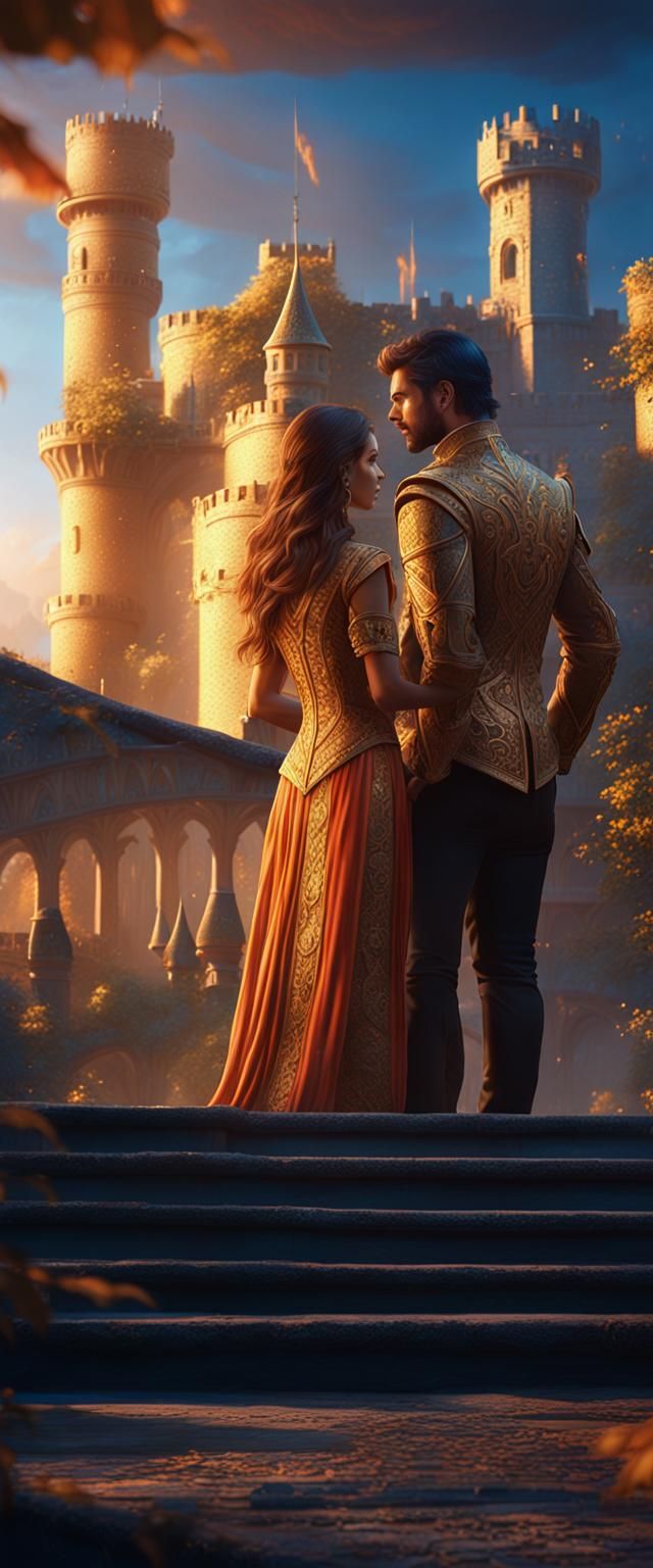 Fantasy Castle View: Digital Art Masterpiece